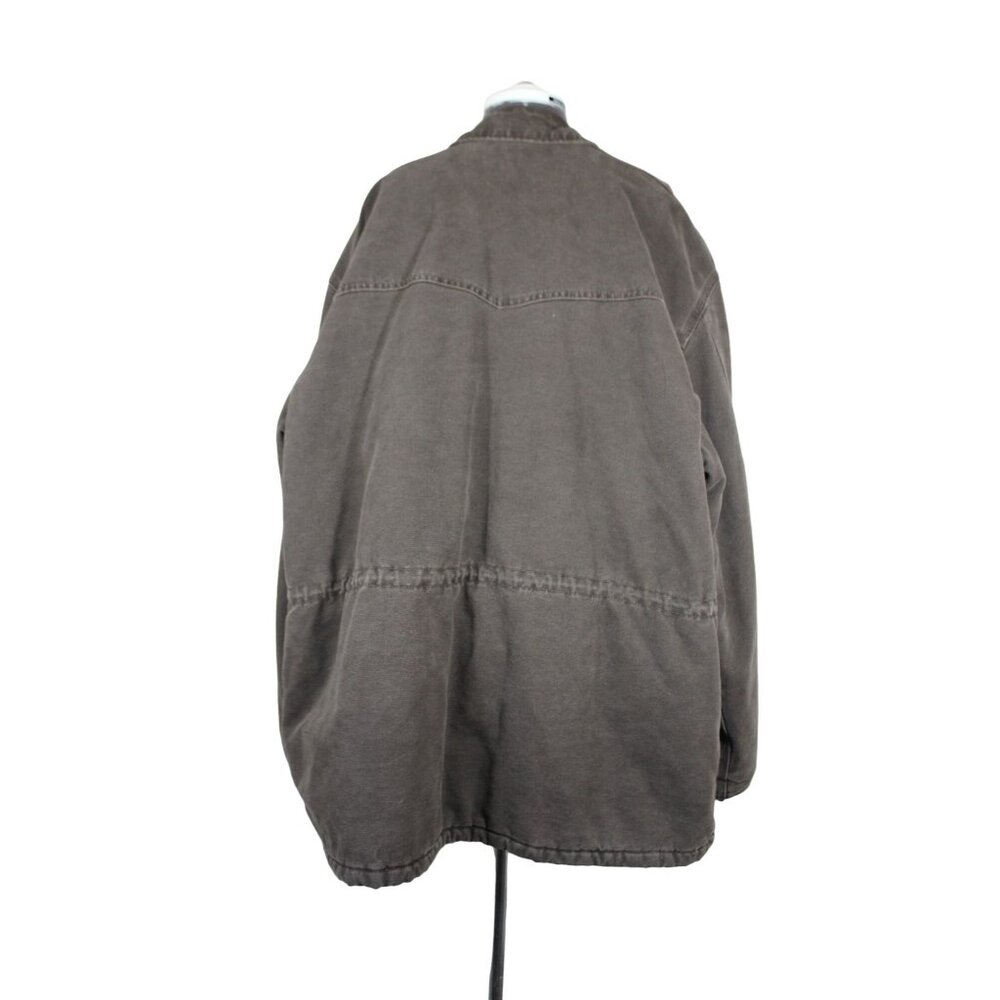 Carhartt men's vintage moss sandstone wash quilt lined long barn chore coat - Picture 3 of 14
